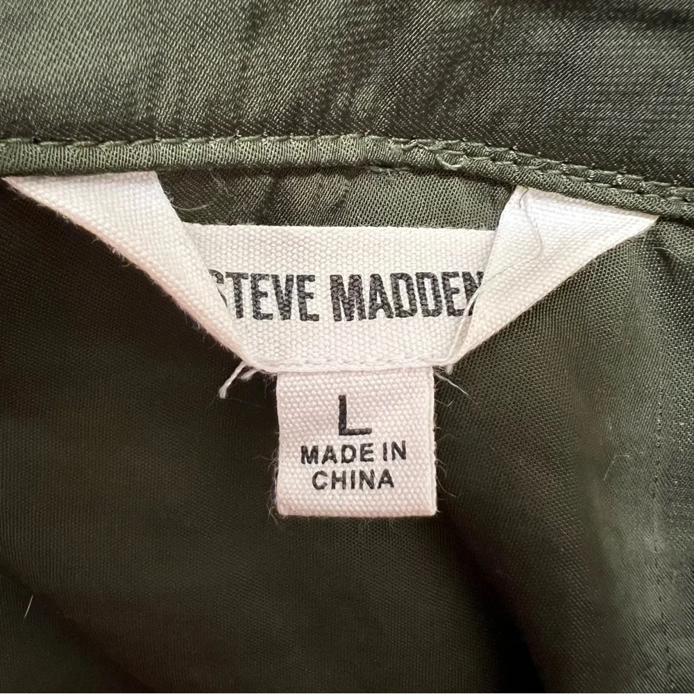 Steve Madden Olive Green Women's Satin Dress - Picture 5 of 7
